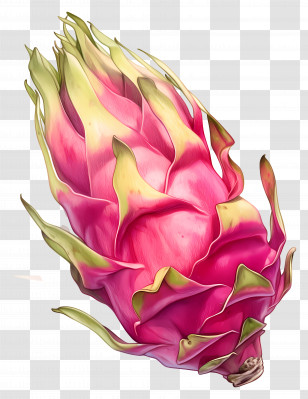 Dragon Fruit - Vibrant Pink Dragon Fruit Illustration Transparent PNG