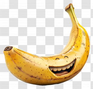 Banana - Smiling Cartoon Banana Transparent PNG