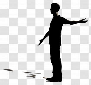 3d Man Silhouette - Silhouette Of Person With Open Arms Transparent PNG