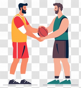 Sportsmanship - Basketball Players Interaction Transparent PNG