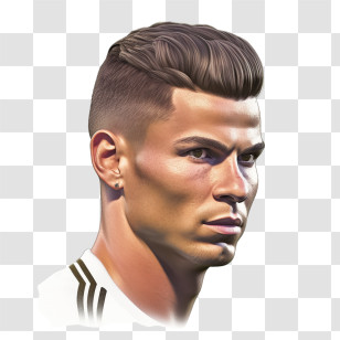Cristiano Ronaldo - Side Portrait Drawing Transparent PNG