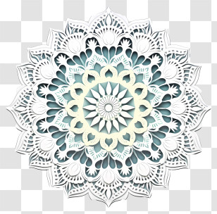 Keywords - Intricately Designed White Mandala Transparent PNG