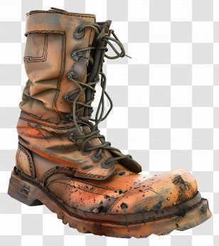 Old Boot - Rugged Vintage Work Boot With Weathered Look Transparent PNG