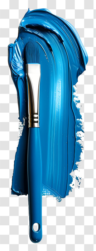 Blue Brush - Blue Paint Brush With Paint Transparent PNG