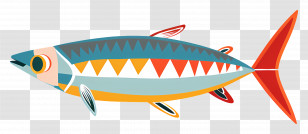 Colorful Stylized Fish - Brightly Stylized Colorful Fish Illustration Transparent PNG