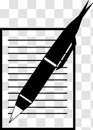 pencil writing clipart black and white