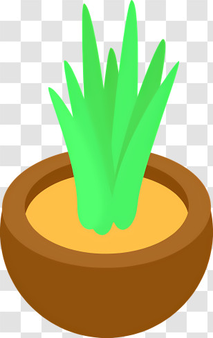 Cartoon - Green Plant In Brown Pot Illustration Transparent PNG