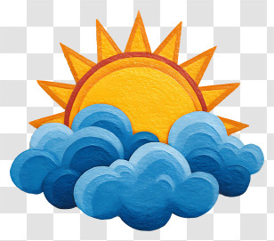 Weather - Sun Rising Over Blue Clouds Transparent PNG