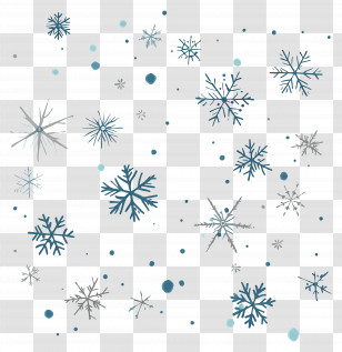 Falling Snowflakes - Assorted Blue Snowflakes For Winter Theme Transparent PNG