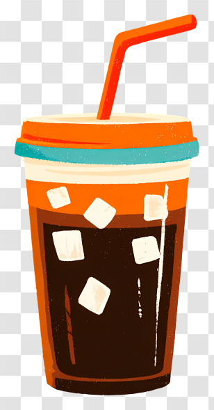 Iced Coffee - Iced Drink With Straw Transparent PNG