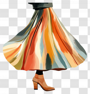 Autumn Skirt - Colorful Skirt With Boots Transparent PNG