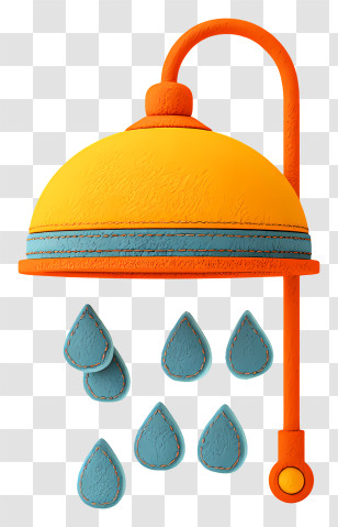 Shower Head - Colorful Shower Head With Water Droplets Transparent PNG