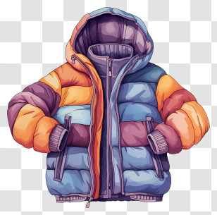 Jacket - Colorful And Cozy Padded Winter Jacket Transparent PNG