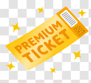 Icon - Golden Premium Ticket For VIP Access Transparent PNG