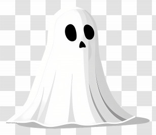 Halloween Ghost - Cartoon Ghost In White Sheet For Halloween Transparent PNG