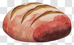 Cartoon - Watercolor Illustration Of Loaf Bread Transparent PNG