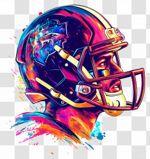 Super Bowl - Colorful Football Player Illustration Transparent PNG