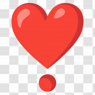Heart Exclamation Emoji - Red Heart With Exclamation Transparent PNG