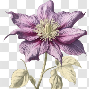 Purple Clematis Flower - Purple Clematis Flower Bloom Transparent PNG