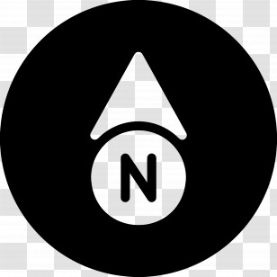 North Arrow - Black Circular Compass North Symbol Transparent PNG