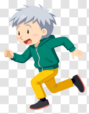 Running Boy - Boy Running In Green Hoodie Transparent PNG