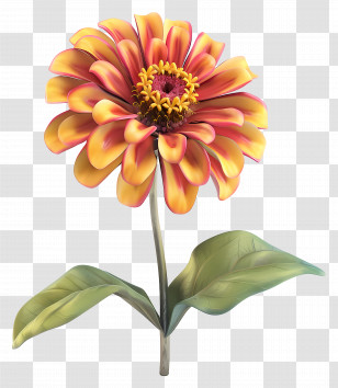 3d Flower - Vibrant Colorful Flower With Natural Petals Transparent PNG