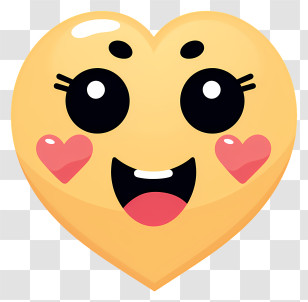 Heart Emoji - Happy Heart Emoji With Blushing Cheeks Transparent PNG