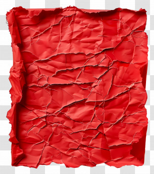 Red Ripped Paper - Red Crumpled Paper Texture Transparent PNG