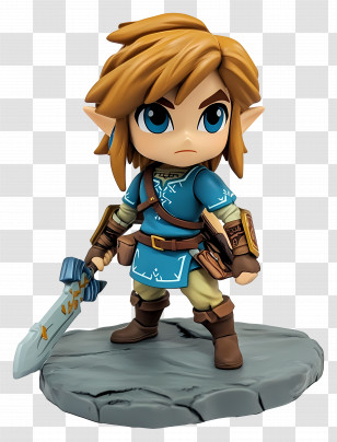 Link - Chibi Character With Sword In Fantasy Setting Transparent PNG