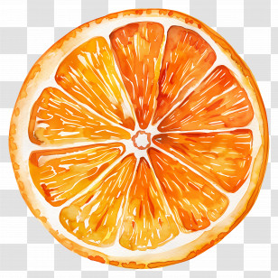 Orange Slice - Orange Slice In Watercolor Style Transparent PNG