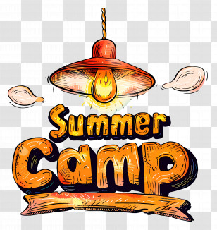 Summer Camp - Fun Summer Camp Sign With Lamp Transparent PNG
