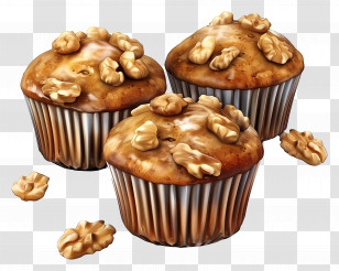 Banana Nut Muffins - Walnut Muffins Transparent PNG