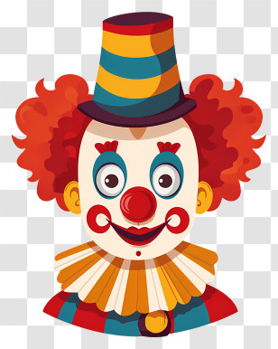 Clown - Cartoon Clown Wearing Top Hat Transparent PNG