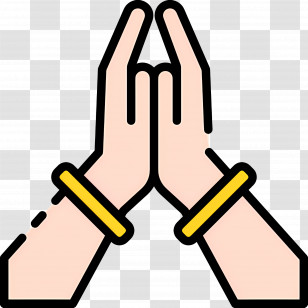 Namaste - Hands In Prayer Gesture With Bangles Transparent PNG