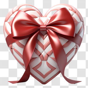 Heart Shaped Object - Heart-Shaped Gift Box In Red Ribbon Transparent PNG