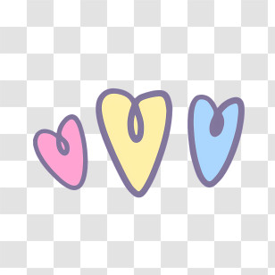 Icon - Adorable Colorful Hearts Transparent PNG
