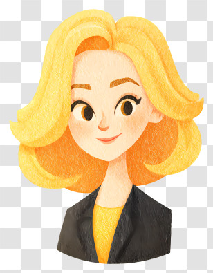 Yellow Hair Business Woman - Blonde Woman Portrait Illustration Transparent PNG