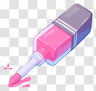 Lipstick - Pink Lip Gloss With Applicator Transparent PNG