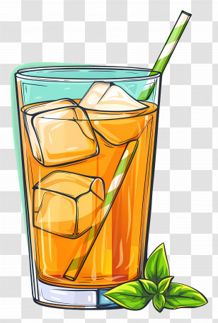 Iced Tea - Cool Glass Of Lemon Iced Tea Illustration Transparent PNG