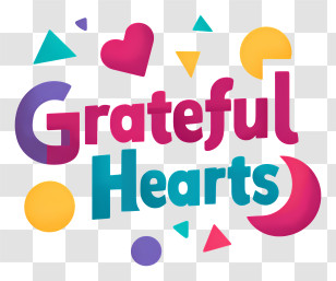 Grateful Hearts - Grateful Hearts Colorful Typography Transparent PNG