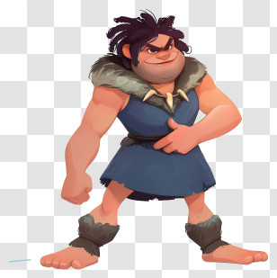 Cartoon Caveman - Cartoon Caveman With Fur Clothing Transparent PNG