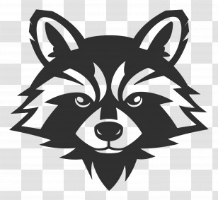 Simple Design - Black And White Raccoon Logo Illustration Transparent PNG