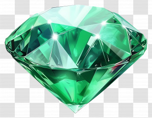 Emerald Gemstone - Shiny Green Diamond Transparent PNG