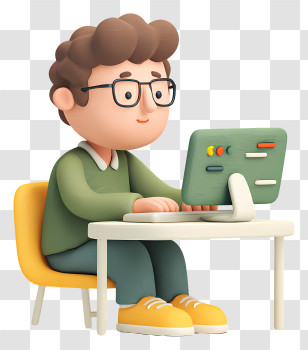 Programmer Writing Program Code - Man Working At Computer Transparent PNG
