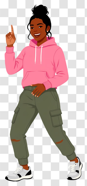 Woman Full Body - Woman Pointing Upwards Transparent PNG