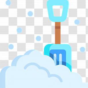 Shovel - Blue Snow Shovel On Winter Snow Pile Transparent PNG