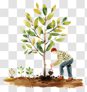 Tree Planting - Man Planting Tree In Soil Transparent PNG