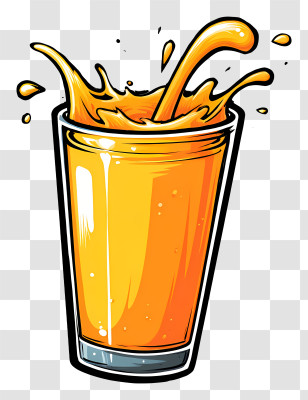Juice Icon - Refreshing Orange Juice Splash Transparent PNG