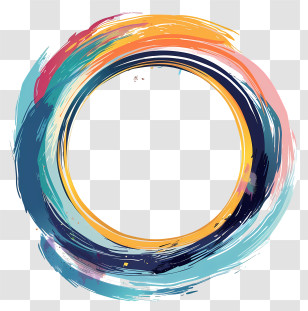 Round Frame - Colorful Abstract Circle Frame Transparent PNG