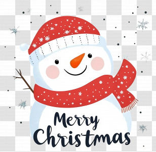Christmas Snowman - Snowman With Red Scarf And Hat For Christmas Transparent PNG